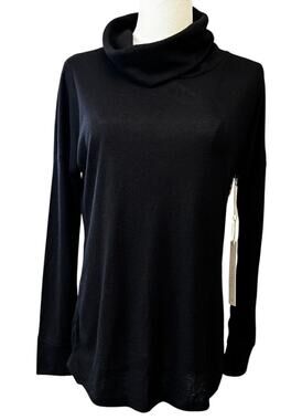 New CASLON NORDSTROM Women's Black Turtleneck Tunic Sweater Size S